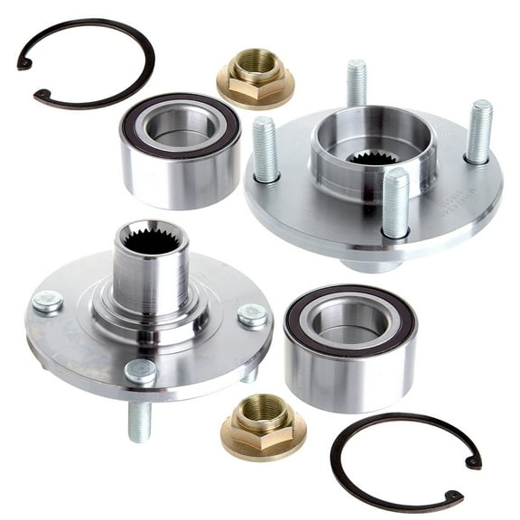 SCITOO Wheel Bearing and Hub Replaces 518510 Front fit for Ford Focus 2000 - 2011 Hub Bearing Assembly 4 Lugs Non-ABS [2pc]