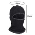 thumbnail image 2 of Mascarilla de punto de cara completa, máscara de esquí con forro polar de invierno para hombres y mujeres, regalos de invierno (negro) JM, 2 of 5