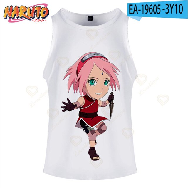 Anime Naruto White Vest 2022 New Fashion Unisex Tank Tops 3d Print Women's Tube Top Sleeveless Men Beachwear DropshippingXXXL Gao Jinjia LED