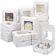 thumbnail image 1 of 36 cajas cuadradas de papel con ventana transparente, 7,6 x 7,6 x 3 cm, caja de regalo plegable con estampado de mármol para cumpleaños, bodas y graduaciones., 1 of 9