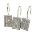 thumbnail image 2 of Live Life Set of 12 Hand Painted Resin Shower Curtain Hooks - Silver Flower, 2 of 2