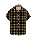 thumbnail image 3 of yillto Mens Big and Tall Plaid Shirts Button down Short Sleeve Lightweight Summer Beach Tshirts, 3 of 5