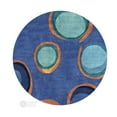 thumbnail image 2 of Round Blue Rug, Handmade carpet 8x8, Geometric wool rugs, Bedroom, Living Room., 2 of 7