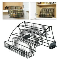 TFCFL 3 Tier Pull Down Spice Rack Pull Out Metal Cabinet Organizer Kitchen Storage Stand
