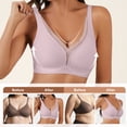 thumbnail image 6 of Qylux Bras For Women No Underwire Deep V Mesh Comfortable Bralette Seam-Free Full-Coverage Daily Bra，Pink，L, 6 of 9