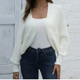 thumbnail image 4 of hxobax Womens Trendy Cropped Cardigans Open Front Dolman Long Sleeve Sweaters Elegant Short Shrugs, 4 of 4