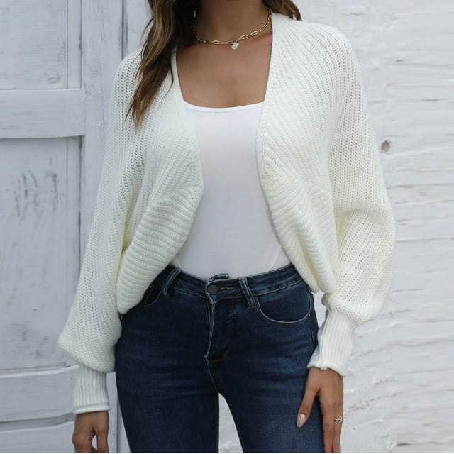 Timegard Cardigans pour Femmes Vestes en Tricot Courtes à devant Ouvert Manches Longues Boléros Mode Automne Hiver