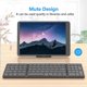 thumbnail image 2 of Teclado inalámbrico plegable, recargable por USB para iOS, Android, Windows, PC, portátil, teléfono inteligente, color gris, 2 of 5