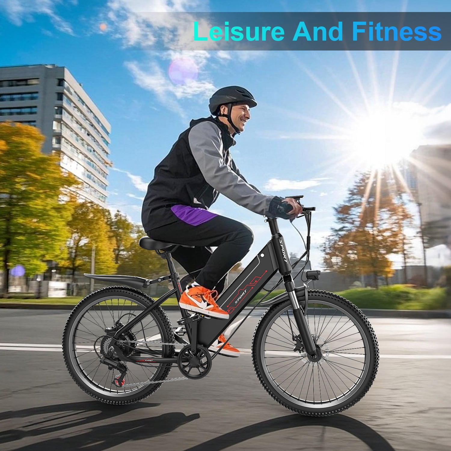 Electric Bike for Adults, 1500W Peak E bike with 48V 12Ah Internal Removable Battery, 26" Electric Bicycle Up to 25MPH, 65 Miles Long Range, 5 Modes & 7 Speeds, Lightweight Cruiser E-bike for Commute