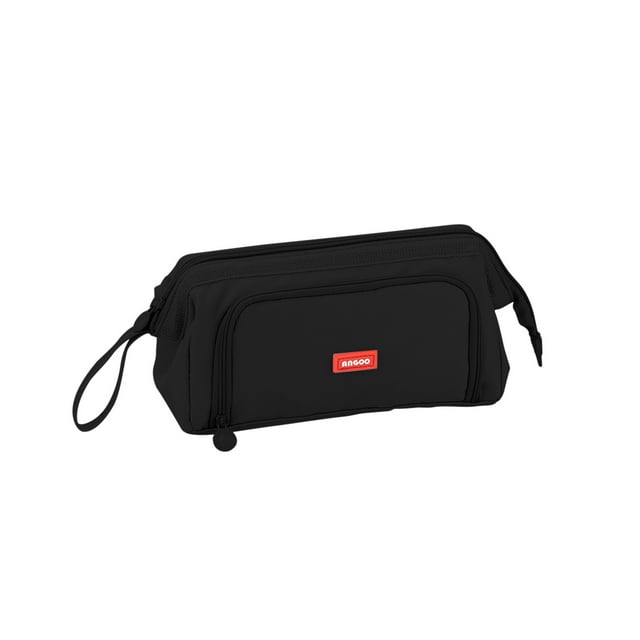 Large Capacity Double Layer Canvas Pencil Case, Multifunctional Portable Stationery Case, Minimalist Student Pencil Case