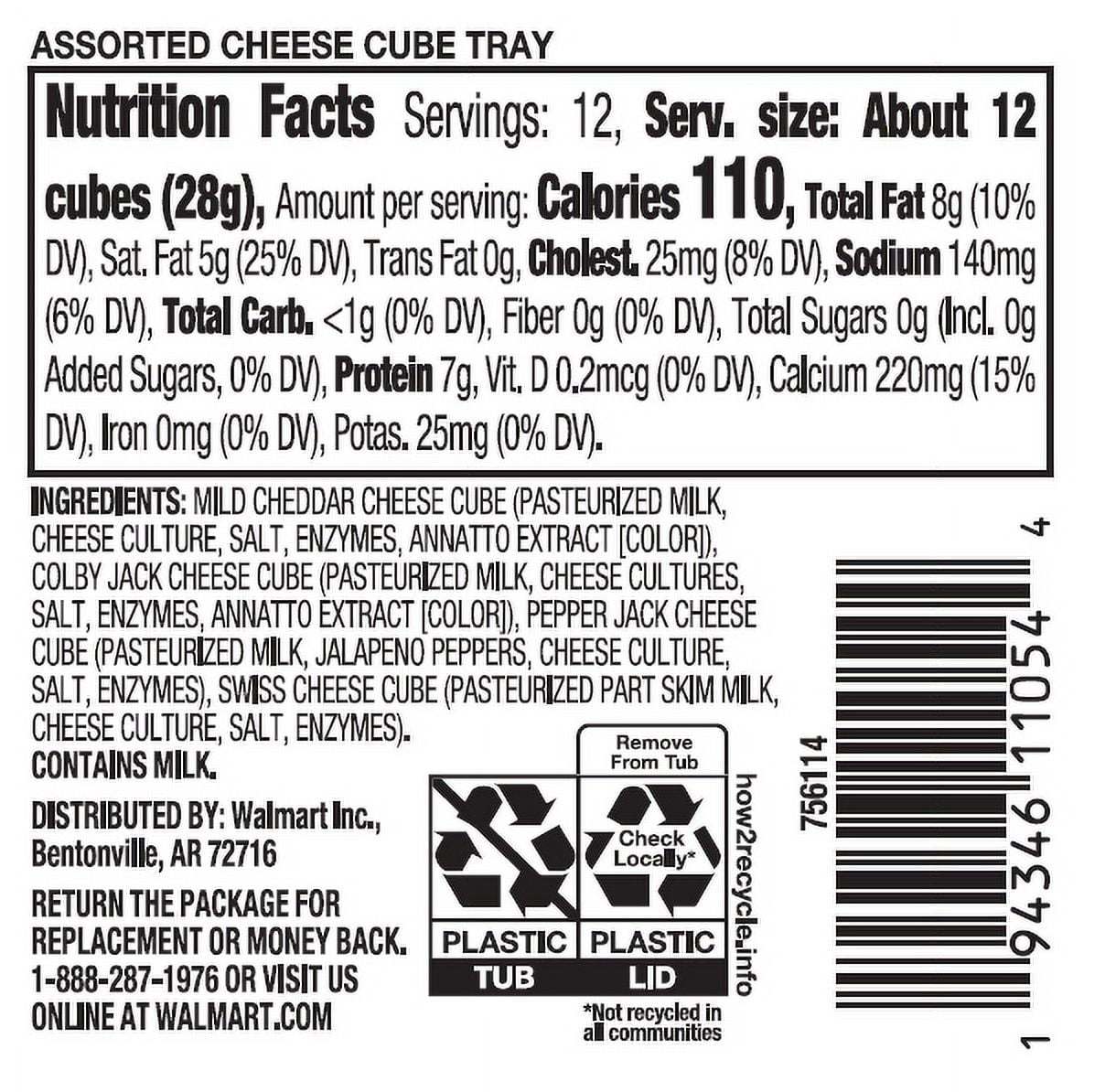 Prima Della Assorted Cheese Cube Tray, 12 oz (Fresh, Plastic Cup)