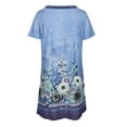 thumbnail image 4 of DYMADE Womens Summer Casual Floral Print V-Neck Short Sleeve Knee-Length Dress, 4 of 4
