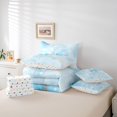 thumbnail image 6 of Manfei Cute Initial K 7 Pieces Full Size Bedding Sets,Princess Bowtie Full Size Bed in a Bag,Blue,Polkadot Reversible, 6 of 7