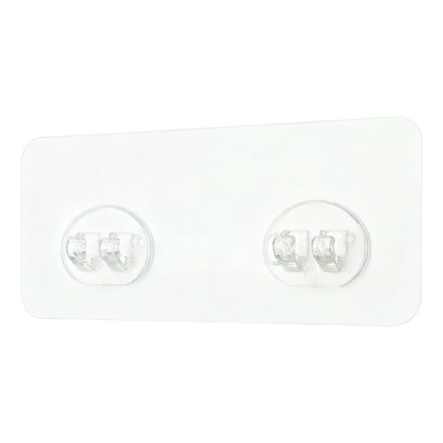 Transparent Strong Adhesive Double Buckle Storage Rack 5.5 Inch Punch Free Wall Storage Board, Multi Functional Traceless Wall Mounted Rack for Bathroom Kitchen Organizer, 1Pc(Clear,5.5x2.4")