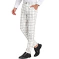 thumbnail image 4 of INSPIRE CHIC Men's Checked Prom Trousers Formal Plaid Suit Pants, 4 of 6