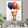 thumbnail image 4 of Qisvanset 12x16 Inch Framed Canvas Wall Art Hot Air Balloon Cute Animal Kids Birthday Nursery Wall Art Print, 4 of 8