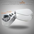 thumbnail image 4 of Loupe de Bijoutier 40x Pliable Grossissante, Loupe pour les Yeux avec Lumière DEL Éclairée (Lupe de Type Détecteur de Devises/identificateur pour Bijoutiers), 4 of 5