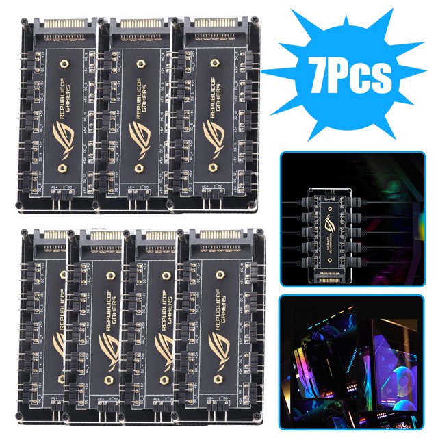WDOplteas RGB Fan Hub ARGB Cable Splitter Hub Adaptador Computadora PC Accesorios (SATA)