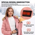 thumbnail image 3 of Heated Women Jacket, 2 Pack 12000mAh Power Bank, 5 Heat Zone, 4 Heating Level(Pink, M), 3 of 6