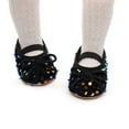 thumbnail image 7 of Infant Baby Girls Mary Jane Bow Non-Slip Soft Sole Toddler First Sneaker Glamour Bling Ballerina Wedding Dress Shoes Fashion Footwear (6-12 Months, Black), 7 of 7