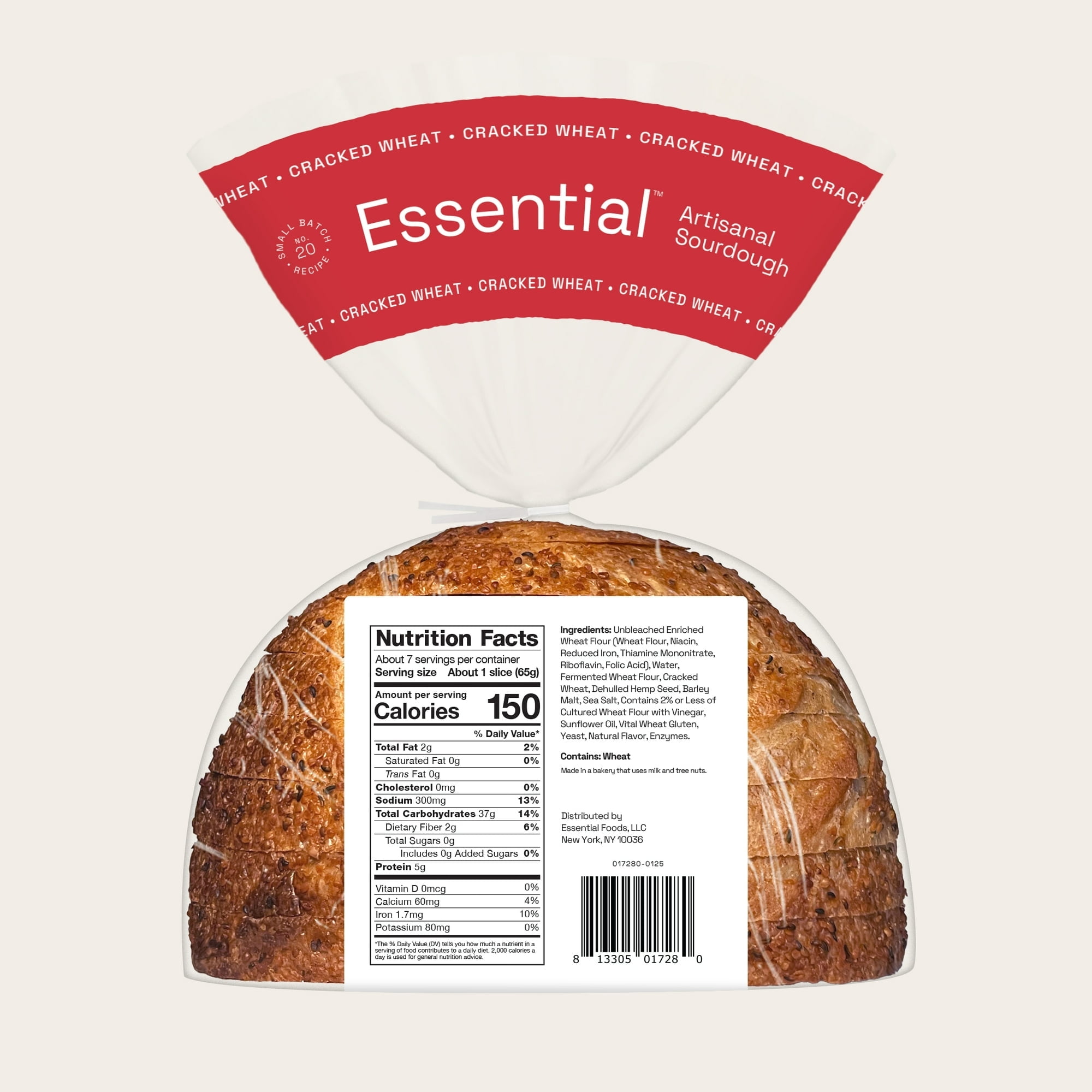 Essential Cracked Wheat Sliced Sourdough Bread, Non-GMO, 16 oz