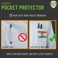 thumbnail image 5 of Bulk 50 Pack - Heavy Duty Pocket Protector with Horizontal ID Badge Holder - Clear Plastic Shirt/Lab Coat Pocket Pouch Organizer for Pens, Pencils, Small Tools, Name Tags and More by Specialist ID, 5 of 8