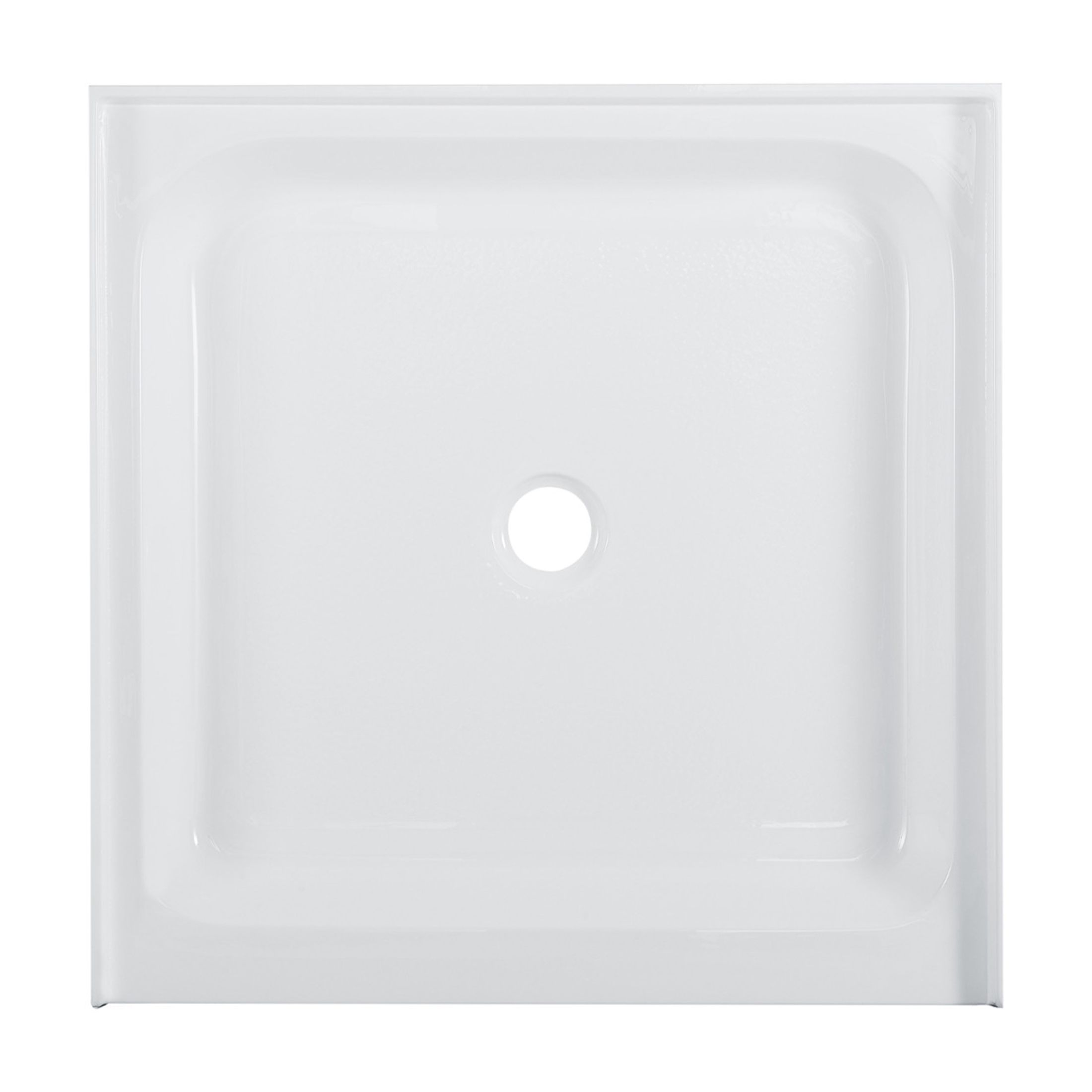 Voltaire 36" x 36" Acrylic White, Single-Threshold, Center Drain, Shower Base