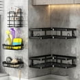 thumbnail image 2 of Organizador de Ducha de Esquina 5 Piezas Sin Taladro - Estante de Baño Inoxidable con Adhesivos Ultra Fuertes, Gran Capacidad para Baño/Cocina (Negro), 2 of 4