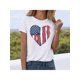 thumbnail image 1 of American Flag Shirt Women 4th of July T Shirts Fourth of July USA Patriotic Memorial Gift Top, 1 of 4