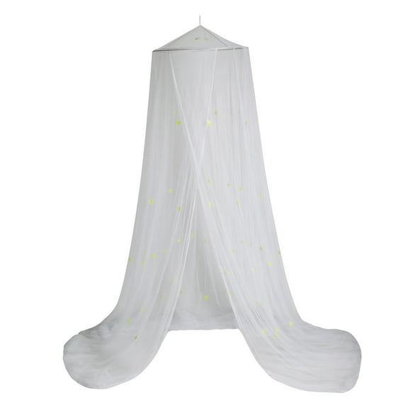 Luxury Bed Canopy -mosquito Net with Snowflakes Glow in Dark Easy Setup for Kid Full King Single-Sized Bed Suitable for Baby Kids Girls Adults