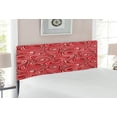 thumbnail image 2 of East Headboard, Modern Autumn Season Wavy Holiday Festival Celebration Oriental Art Print, Upholstered Decorative Metal Bed Headboard with Memory Foam, Full Size, Rose Ruby Red, by Ambesonne, 2 of 4