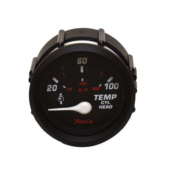 Faria Boat Temperature Gauge GP7163A | Professional Red Black 2 Inch