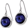 thumbnail image 2 of Stainless Steel Polished With Blue Glass Dangle Shepherd Hook Earrings (24.5 X 12.8) Made In China sre1365, 2 of 5
