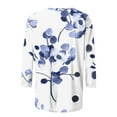 thumbnail image 4 of Ruyang Tops for Women, Women's Summer Round Neck Flower Print Loose Casual 3/4 Sleeve T Shirt Women Shirts Compression, 4 of 5