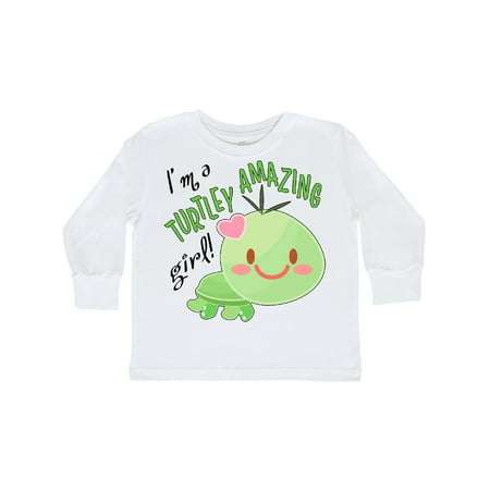 

Inktastic Im a Turtle-ly Amazing Girl- cute turtle Gift Toddler Toddler Girl Long Sleeve T-Shirt