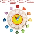 thumbnail image 4 of Wooden Shape Color Sorting Clock- Teaching Time Number Blocks Sorting Puzzle Montessori Early Learning Educational Toy, 4 of 7