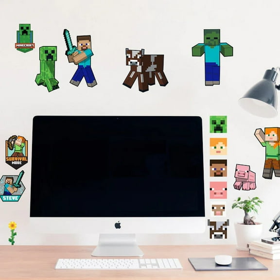 Minecraft Characters Peel & Stick Wall Decals RMK5366SCS Licensed Kids Child's Room Wall Stickers