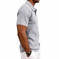 thumbnail image 4 of Waffle Polos Shirts for Adult Men 1/4 Zip Short Sleeve Casual Golf T-Shirt Slim Fit Quarter Zipper Pullover Summer Soft and Breathable Tee Shirts Solid Color Plain Lapel Sport Tops, 4 of 7