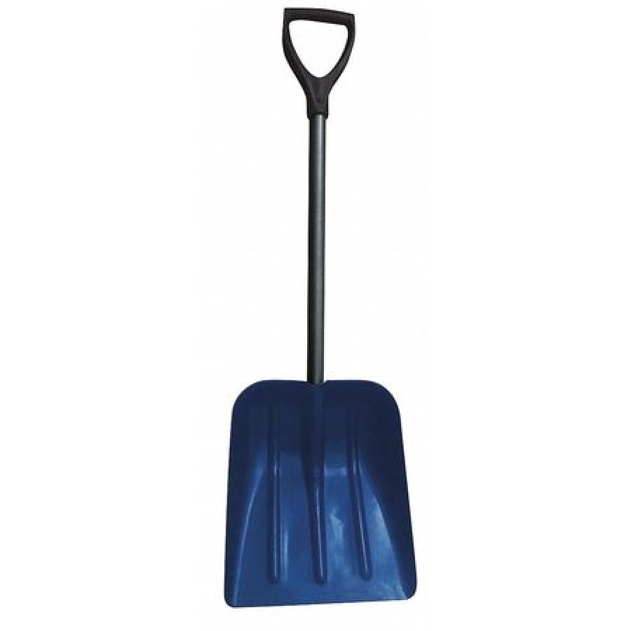 WESTWARD 38ZF78 Snow Shovel, 25 in Steel DGrip Handle, Poly Blade