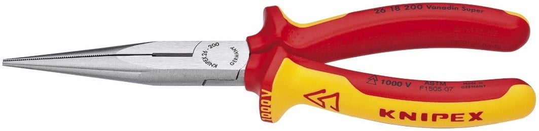 Red/Yellow Knipex Tools  98 62 01 Snipe Nose Plastic Pliers 1000V Insulated 