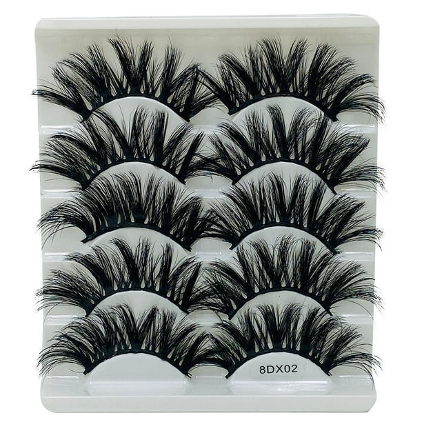 Pestañas naturales, pestañas postizas, pestañas cortas, pestañas postizas de visón tenues, 5 pares de pestañas postizas naturales, maquillaje natural, cejas postizas negras gruesas.