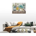 thumbnail image 4 of Farmhouse Bathroom Decor Wall Art Rustic Sunflower Hydrangea Butterfly Bathroom Pictures For Wall Country Canvas Print Artwork For Bathroom Living Room Kitchen Bedroom Framed 16"x12", 4 of 6