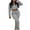 Grey, variant on Exercise Sweatsuit Set 3 Piece Outfits for Women Sweatsuit Set Long Sleeve Zipper Hooded Jacket Tank Cropped Tops Sweatpants Track Suit S-83 Beige XXL