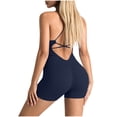 thumbnail image 7 of Maqroz Women's Backless Strappy Romper Seamless Athletic Jumpsuit for Yoga Gym Workout, Cross Back Bodysuit With Compression Bottoms, 7 of 7