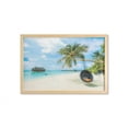 thumbnail image 1 of Ocean Wall Art with Frame, Exotic Beach in the Maldives with Crystal Waters and Palm Trees on the Sand Tropical, Printed Fabric Poster for Bathroom Living Room, 35" x 23", Multicolor, by Ambesonne, 1 of 2