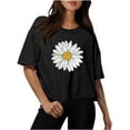 thumbnail image 1 of Blouses for Women Drop Shoulder Round Neck Oversized Crop Tops Workout Tops Tees, 1 of 1