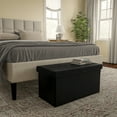 thumbnail image 3 of Lavish Home 30-inch Faux Leather Folding Storage Ottoman with Removable Bin (Black), 3 of 6