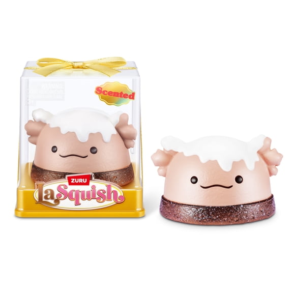 La Squish La Snaxolotl by ZURU - Scented Slow Rise Squishy Axolotl Chocolate Cake Toy for Kids Ages 3