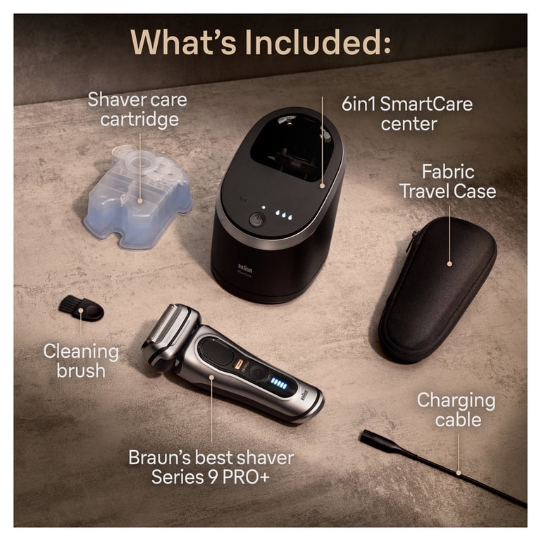 Braun Series 9 PRO+ Electric Shaver, 6in1 SmartCare Center