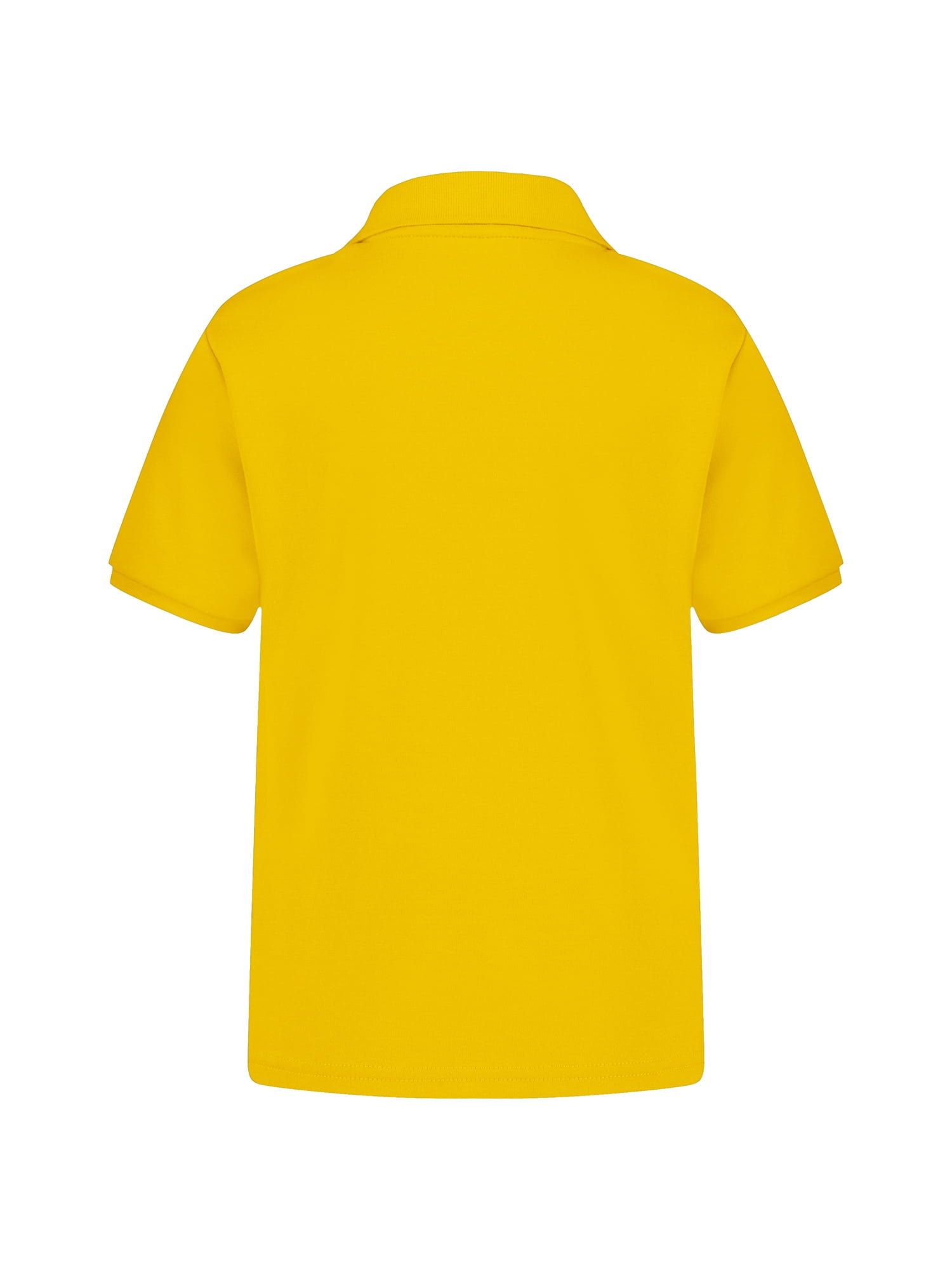 Wonder Nation Girls School Uniform Interlock Short Sleeve Polo Shirt, Sizes 4-18 & Plus